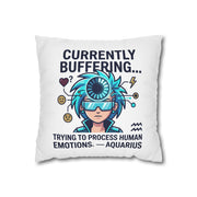 Aquarius Zodiac Spun Polyester Square Pillowcase