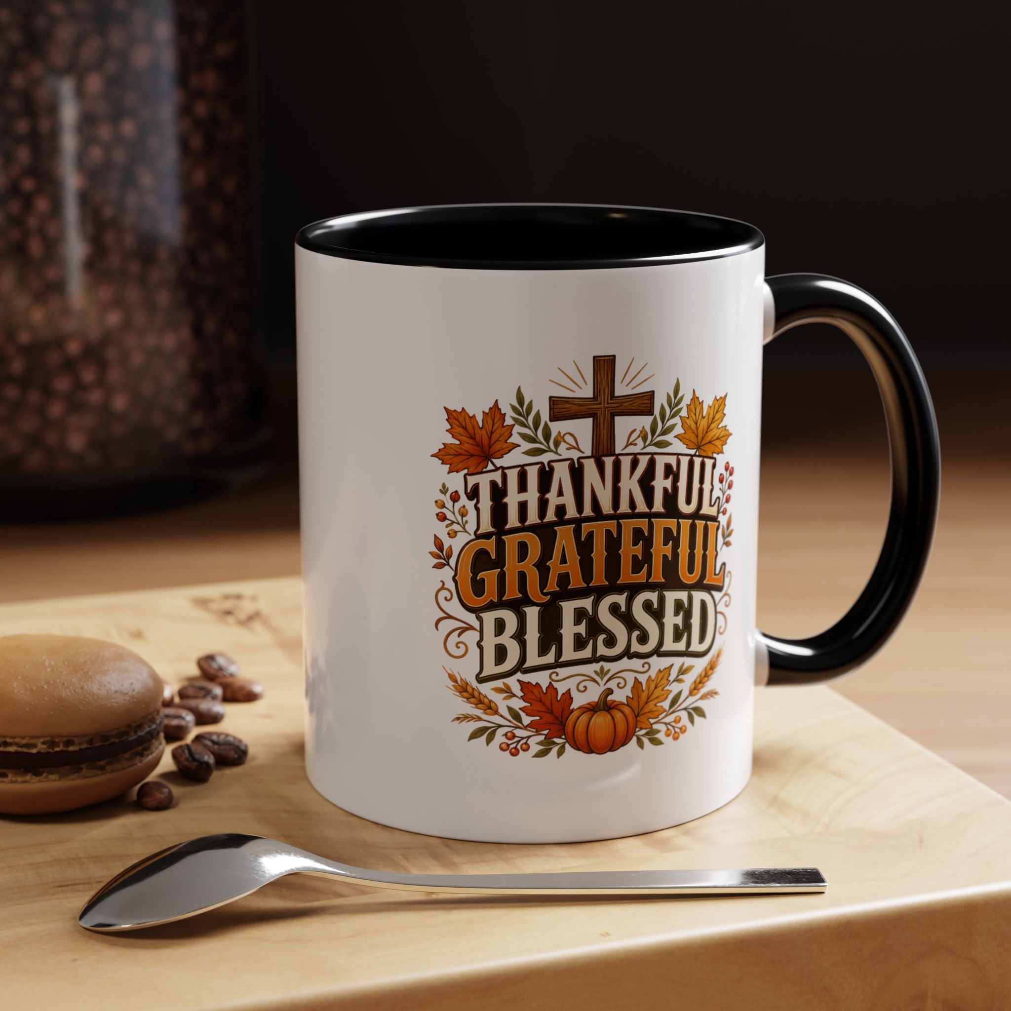 Thanksgiving Mug Thankful Grateful Blessed Coffee Mug