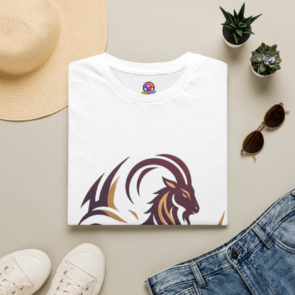 Goat Tribal Graphic T-Shirt — Bold Goat Illustration Tee