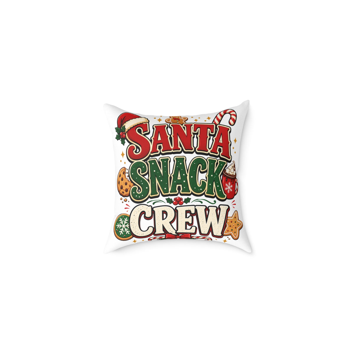 Christmas Santa Snack Crew Pillow — Christmas Holiday Decorative Throw Pillow