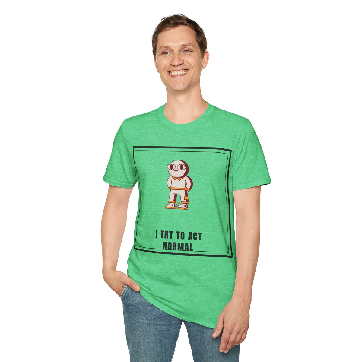 I Try To Act Normal T-Shirt — Cute Quirky Cartoon Character Graphic Tee - Trending Now - September 2026