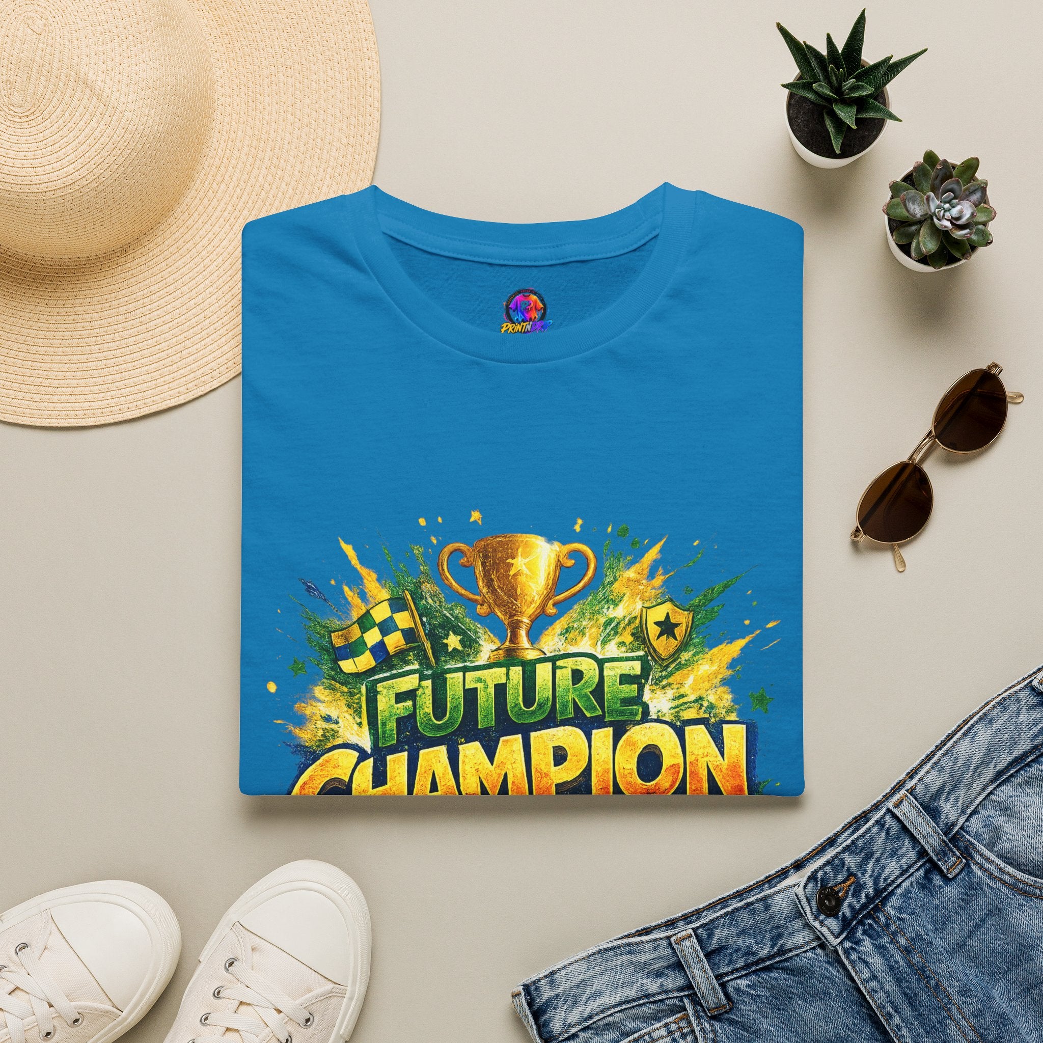 Kids Future Champion Soccer T-Shirt — Kids’ Sports Trophy Graphic Tee