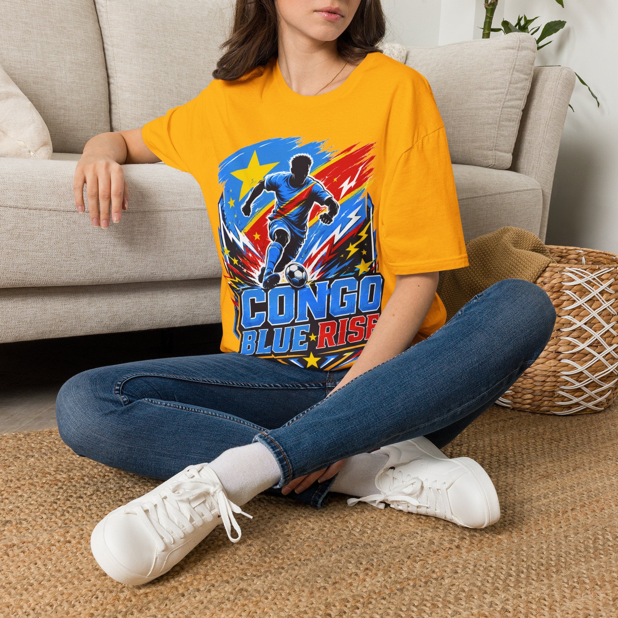 Congo Soccer T-Shirt — Congo Blue Rise Football Fan Tee