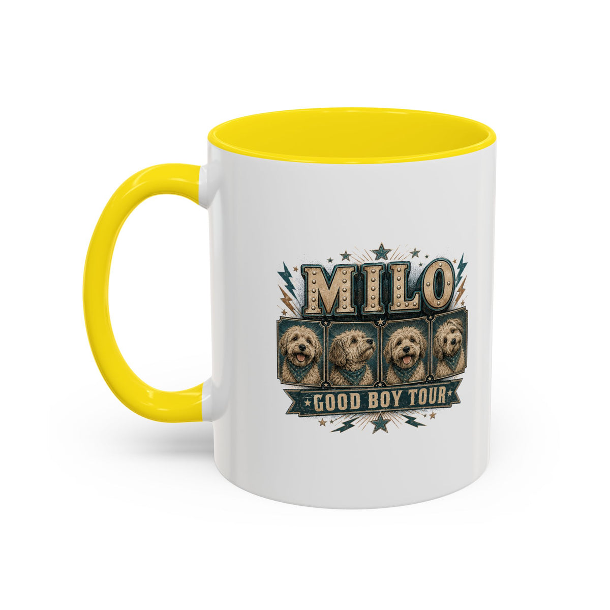 Milo Bailey Dog Dad Mom Milo 'Good Boy Tour' Accent Coffee Mug — Personalized Dog Lover Gift
