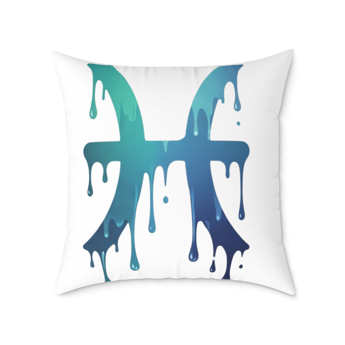 Dripping Zodiac Pisces Square Poly Canvas Pillow