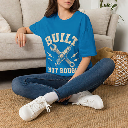 Built Not Bought T-Shirt — Mechanic Wrench & Spark Plug Vintage Tee