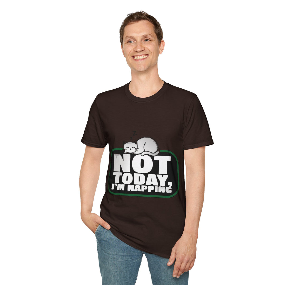T-Shirt — "Not Today, I'm Napping" Cute Sleeping Cat Graphic Tee- Trending Now - September 2026