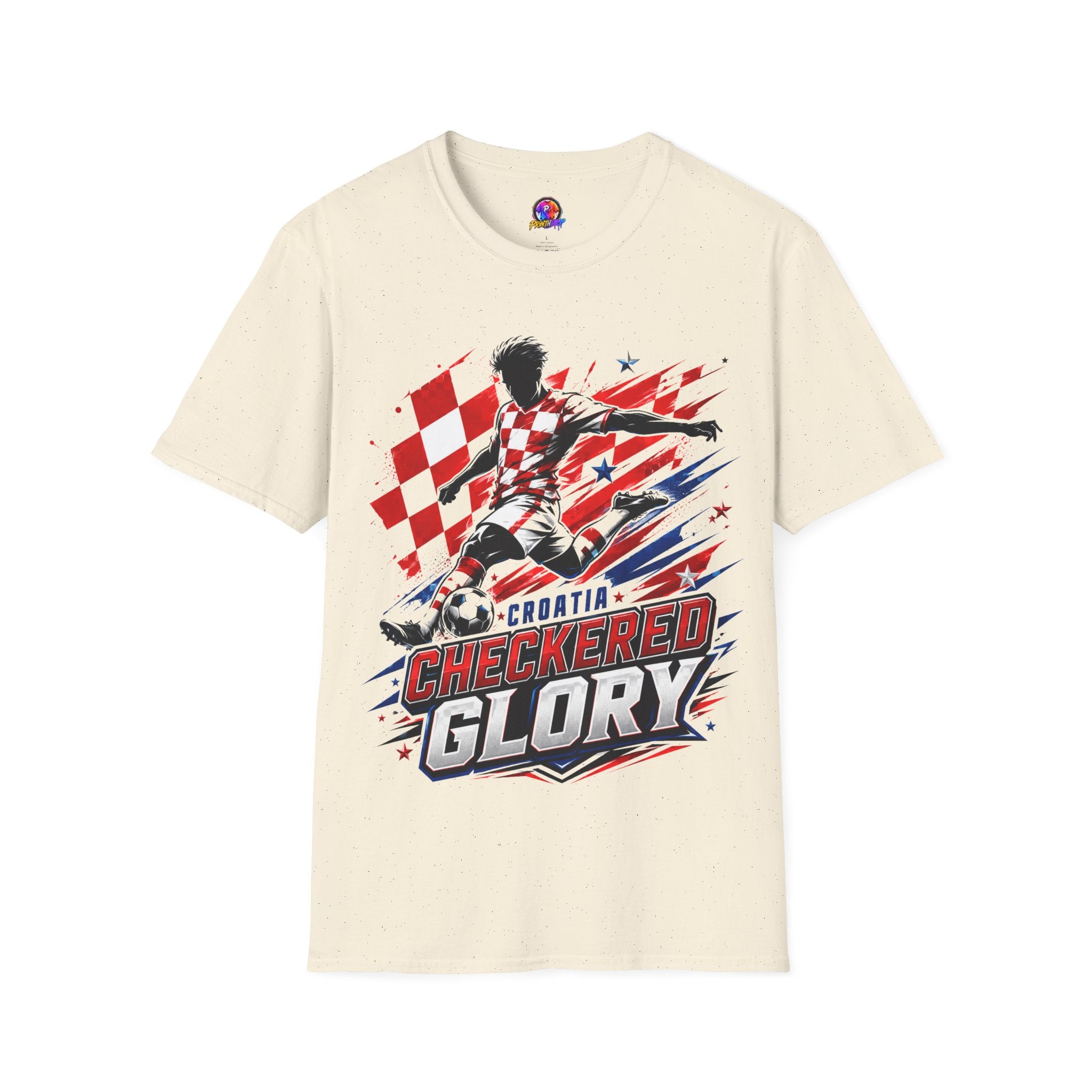 Checkered Glory T-Shirt — Croatia Soccer Fan Tee