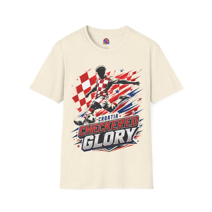 Checkered Glory T-Shirt — Croatia Soccer Fan Tee