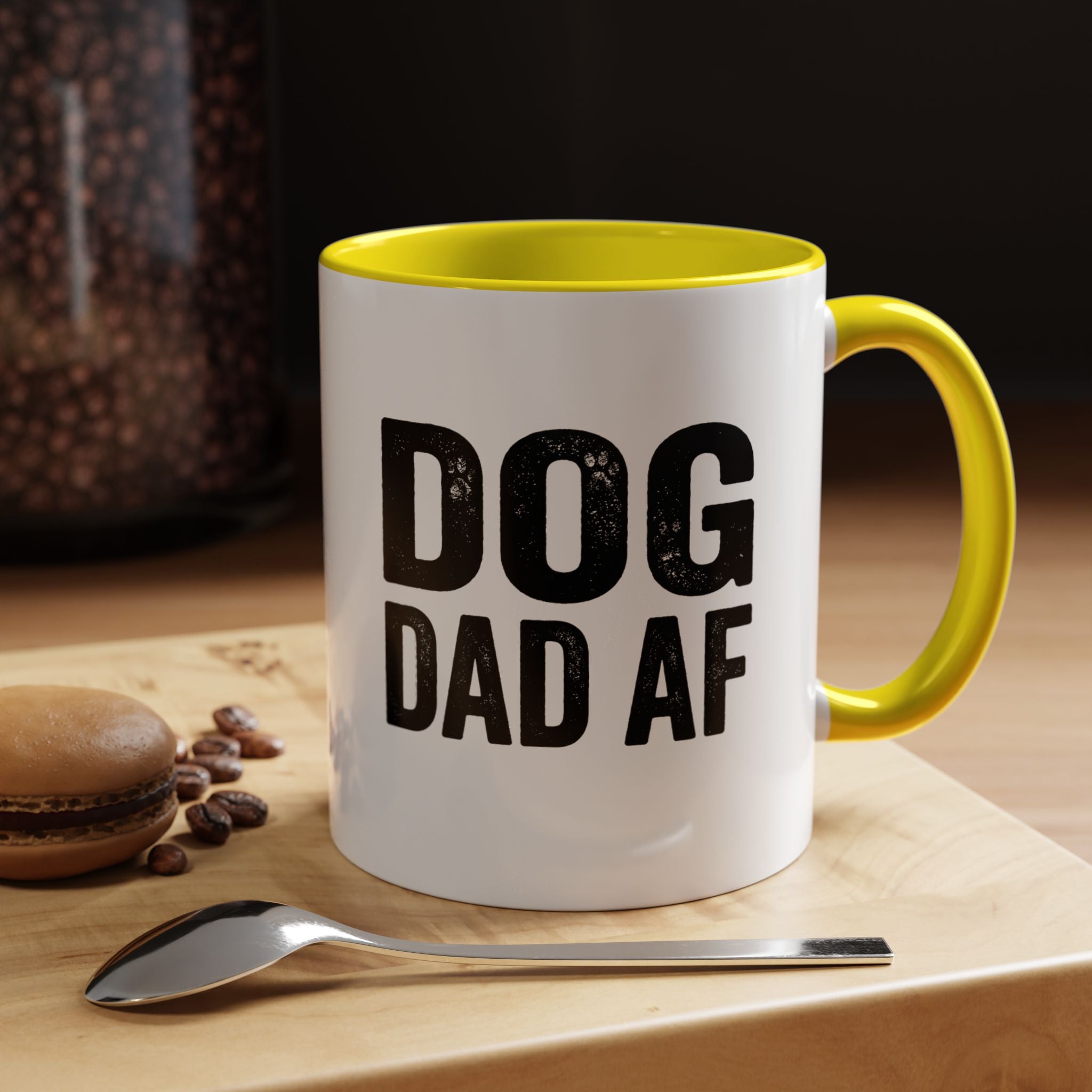Funny Dog Dad AF Coffee Mug – Funny Black Accen Gift for Dog Lovers
