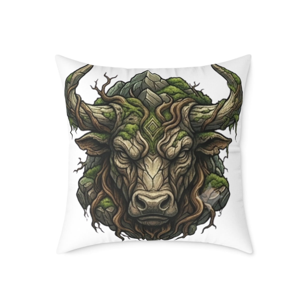 Astrological Bull Head Taurus Square Poly Canvas Pillow