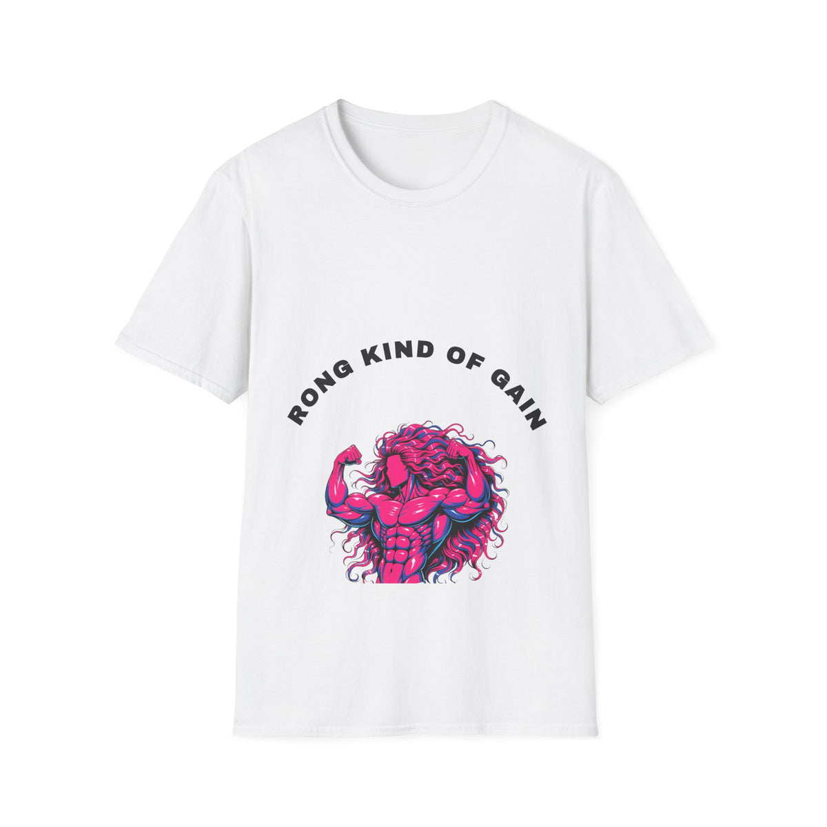 Rong Kind Of Gain Funny Muscular Monster White Graphic Tee - Trending Now - September 2026
