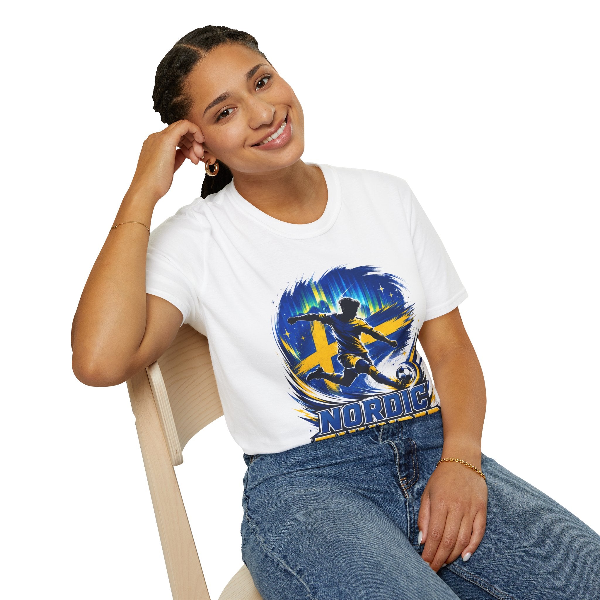 Sweden Nordic Thunder Soccer T-Shirt — Sweden Football Fan Tee