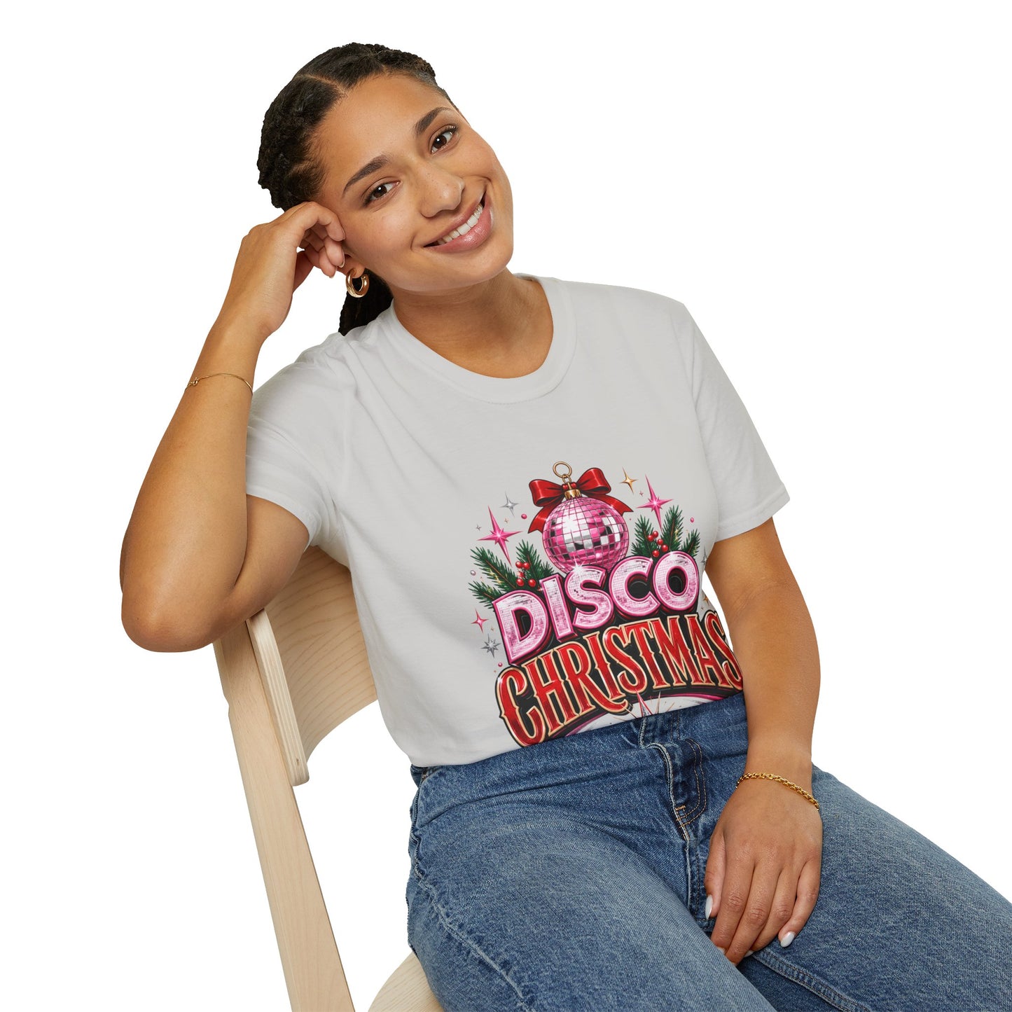 Disco Christmas T-Shirt — Retro Glitter Ornament Holiday Tee