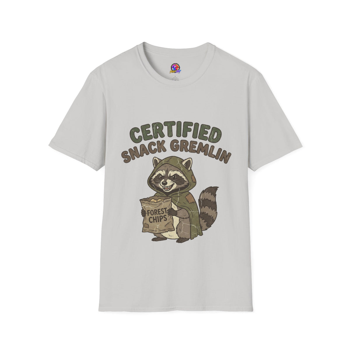 Certified Snack Gremlin T-Shirt — Funny Raccoon Snack Lover Tee