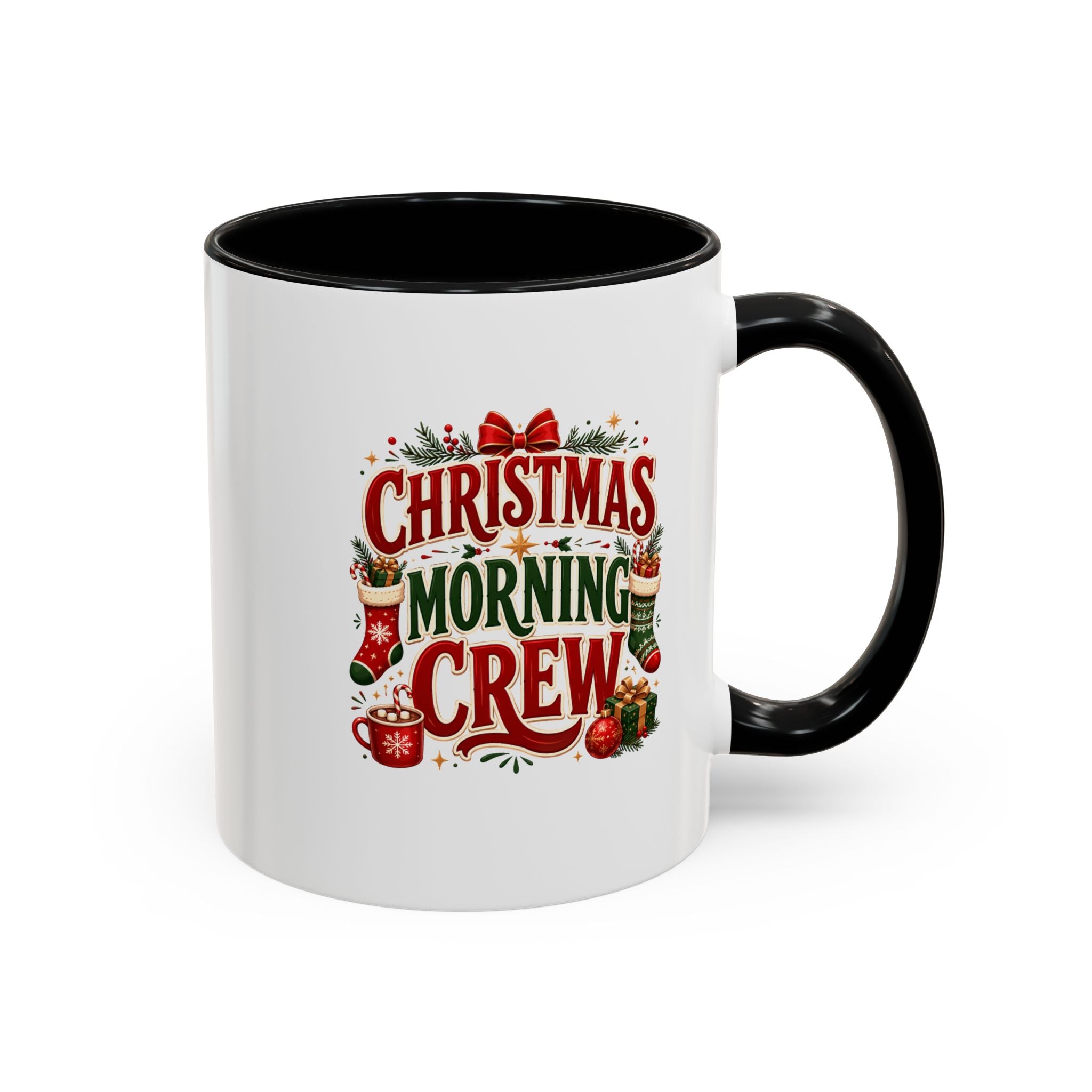 Christmas Morning Crew Accent Coffee Mug – Holiday Coffee Cup