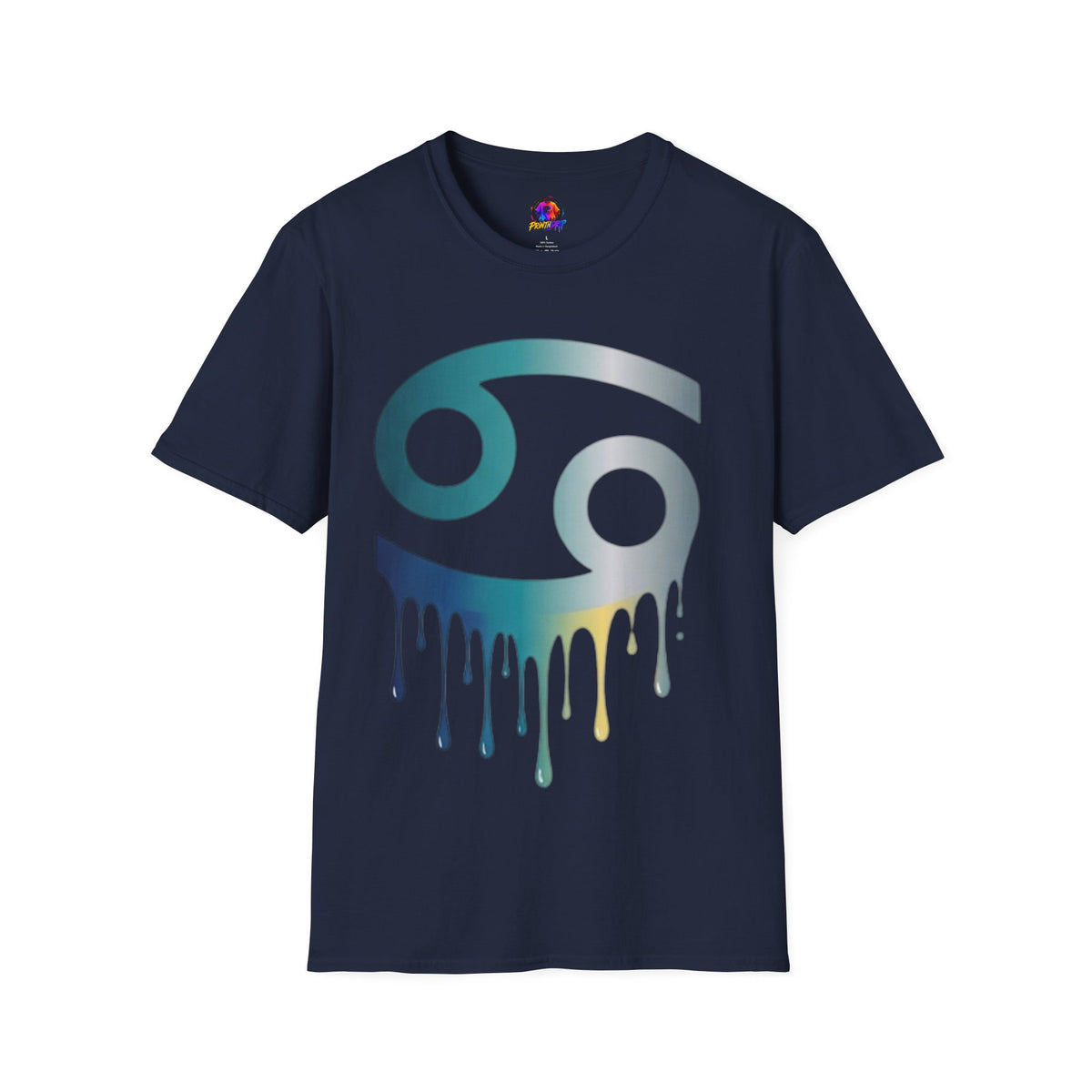 Cancer Zodiac T‑Shirt — Dripping Gradient Astrology Tee (Cancer Symbol)