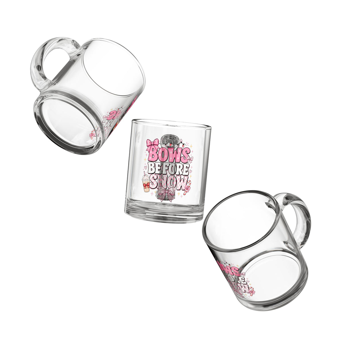 Modern Day Christmas Glass Mug  10oz