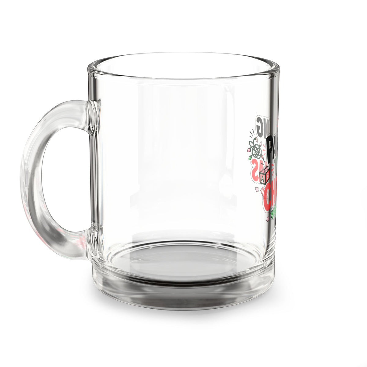 Modern Day Christmas Glass Mug  10oz Glass Mug — “Parenting Through Christmas” Holiday Coffee Cup