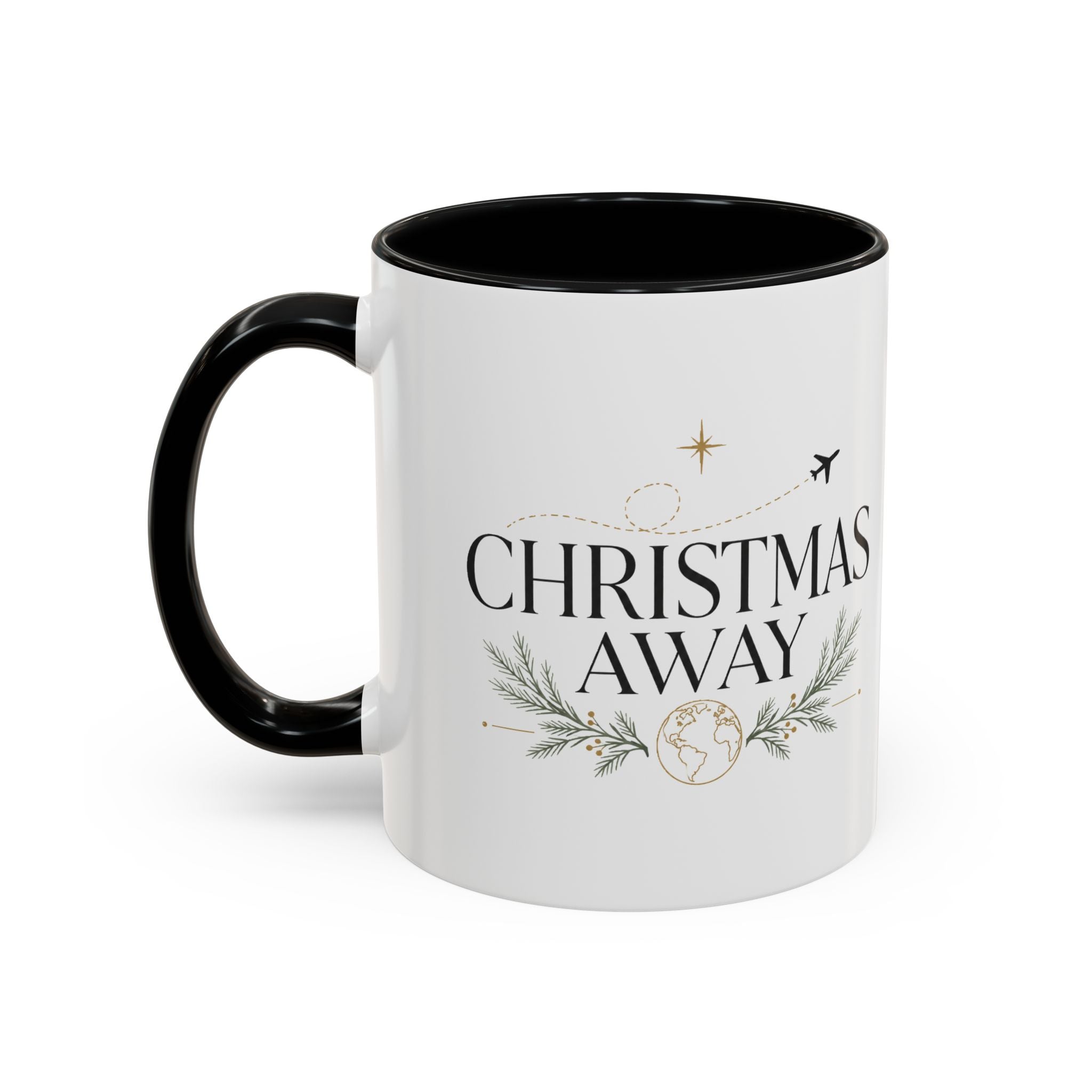 Christmas Away Accent Coffee Mug — Holiday Travel Coffee Cup