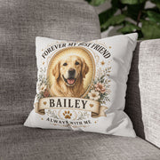 Forever My Best Friend Personalized Dog Photo Milo Bailey Dog Dad Mom Pillowcase — "Bailey" Memorial Throw Pillowcase