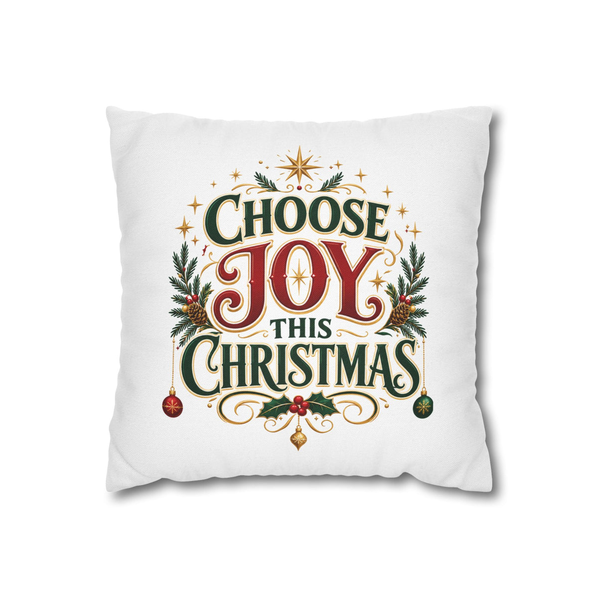 Choose Joy This Christmas Pillowcase – Festive Holiday Decorative Throw Pillow Cover