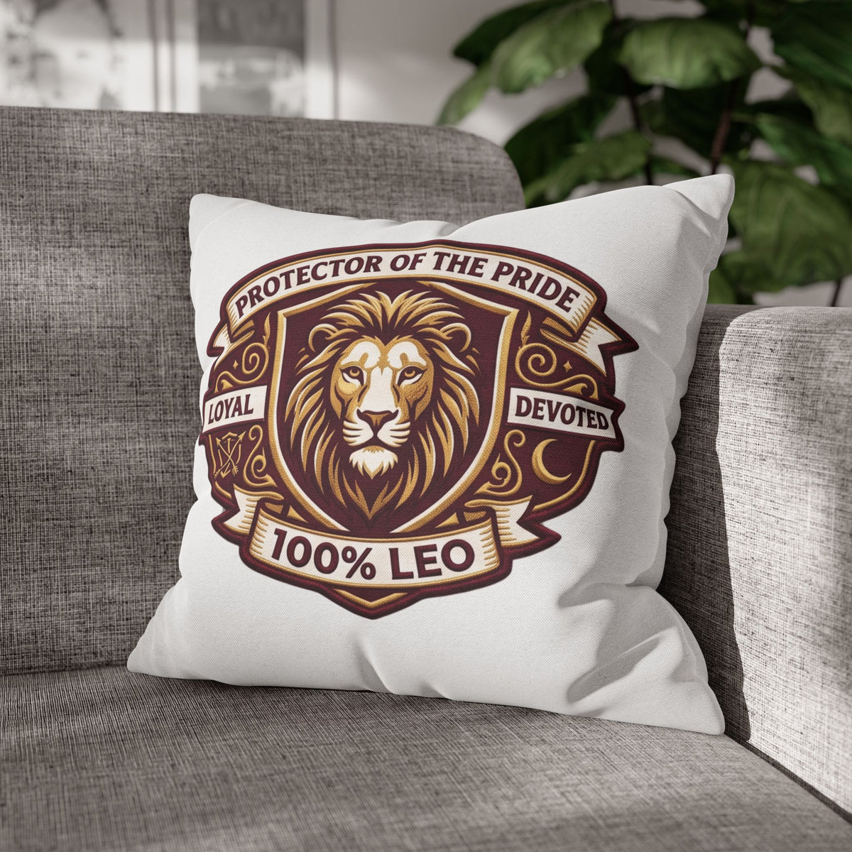 Leo Zodiac Loyal Devoted Spun Polyester Square Pillowcase