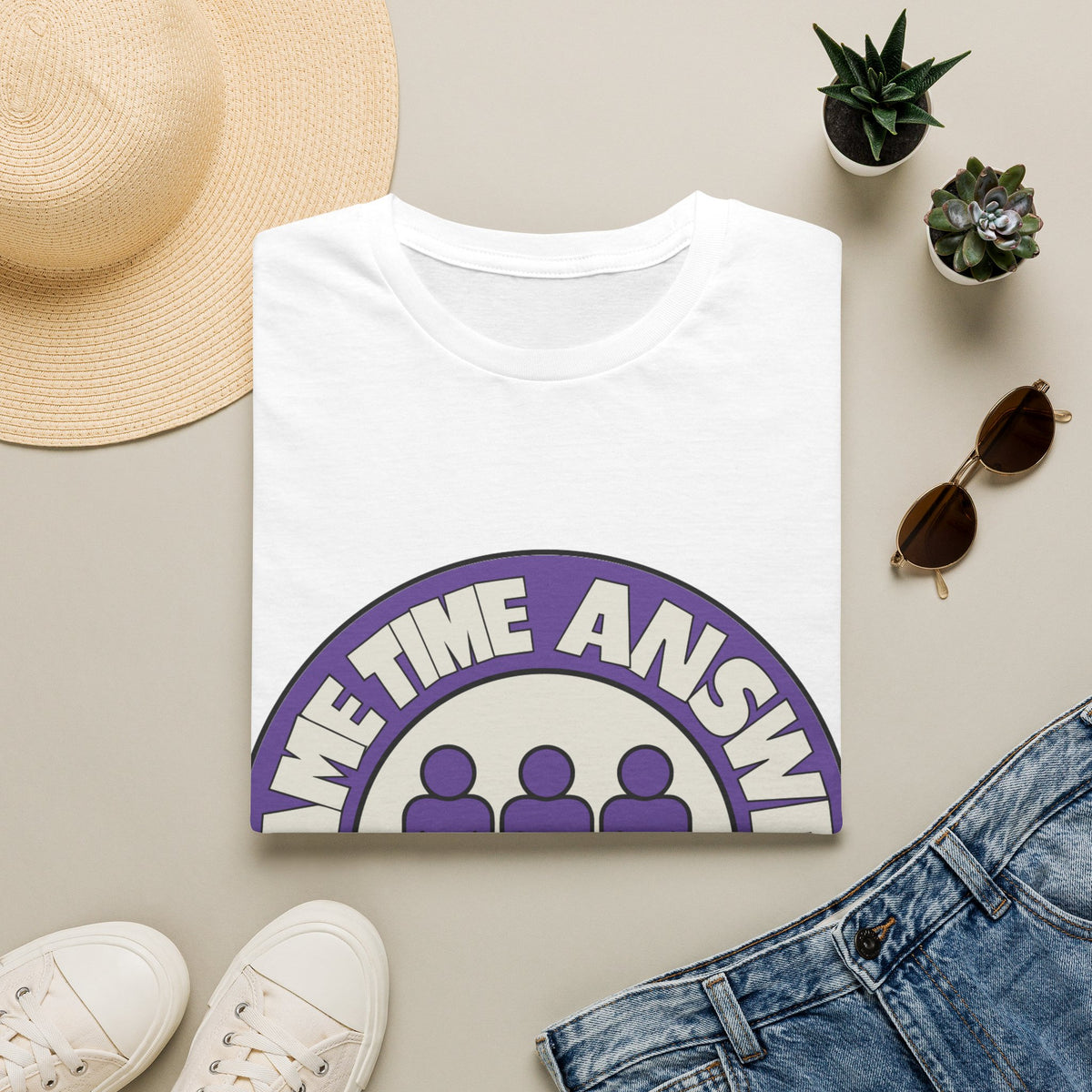 "Same Answer Every Time" Purple People Icon Graphic Tee - Trending Now - September 2026