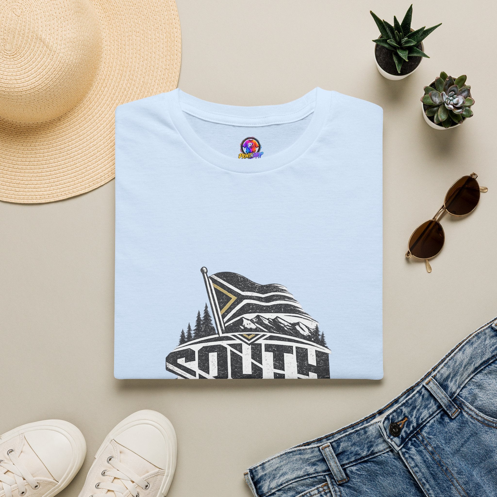 South Africa Flag & Soccer Crest T‑Shirt
