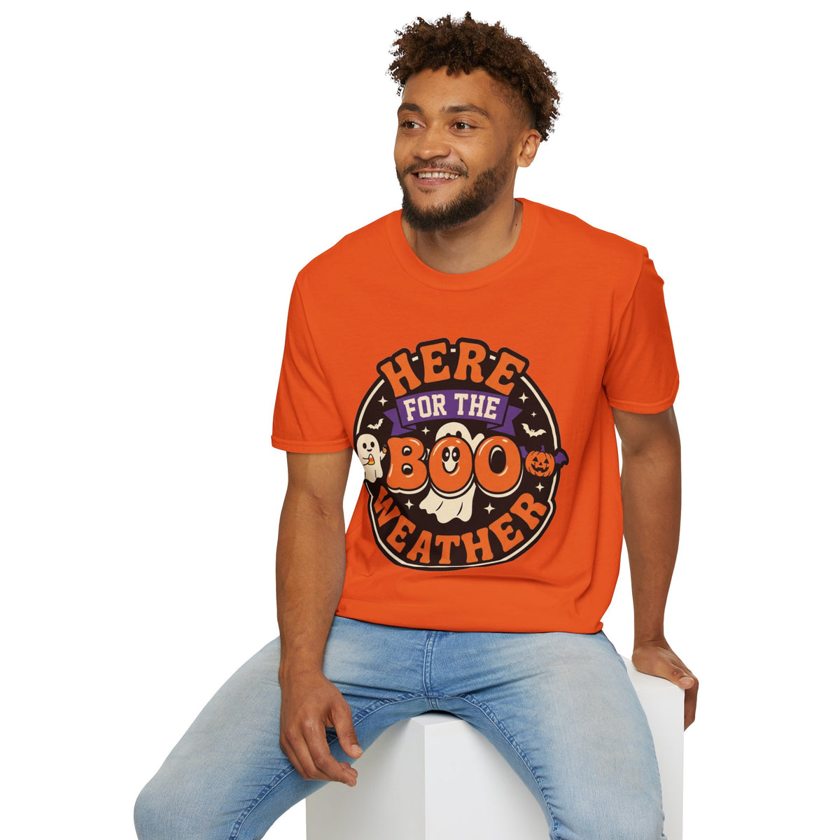 Halloween 'Here for the Boo Weather' T-Shirt - Trending Now - August 2026
