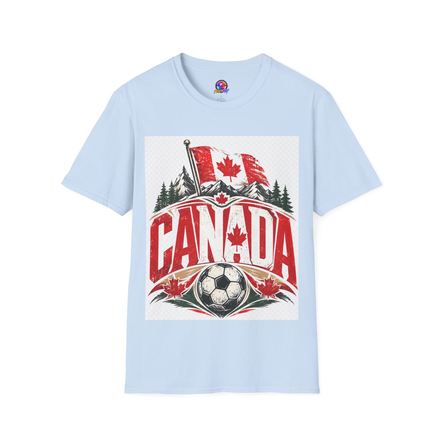 Canada Soccer T‑Shirt — Canadian Flag & Maple Leaf Crest