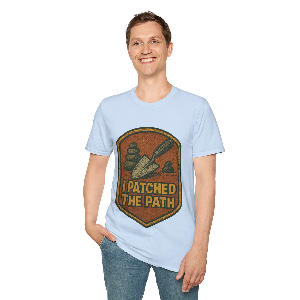 I Patched The Path Vintage Shield Badge T-Shirt, Retro Outdoor Hiking Trail Tee - Trending Now - September 2026