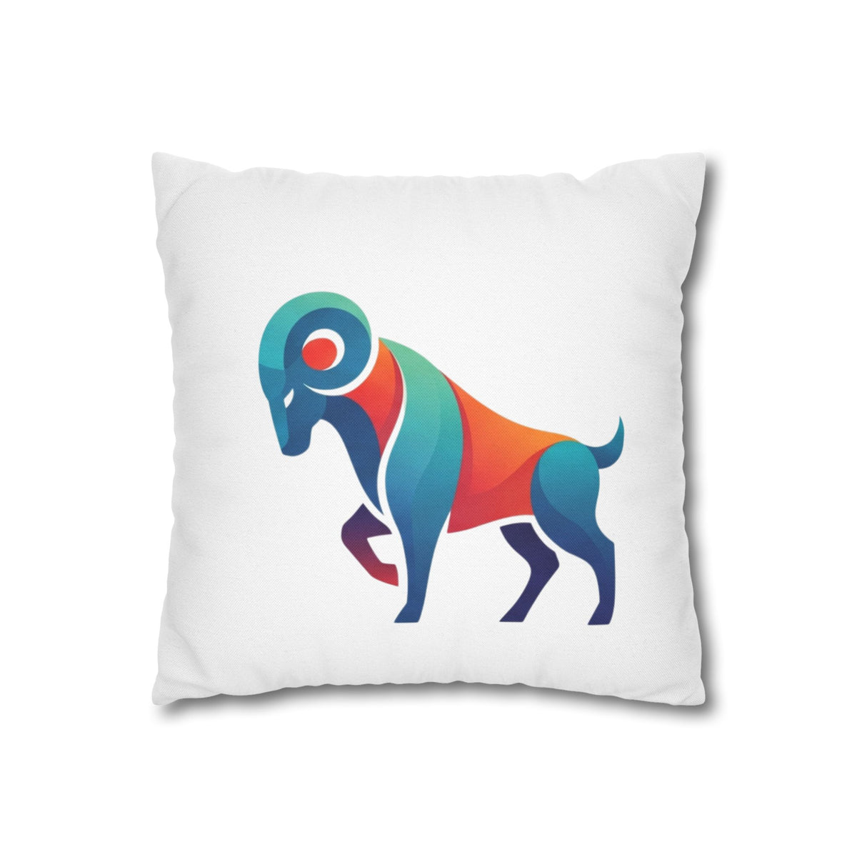 Aries Colorblock Ram Decorative Pillowcase — Zodiac Throw Pillow Cover