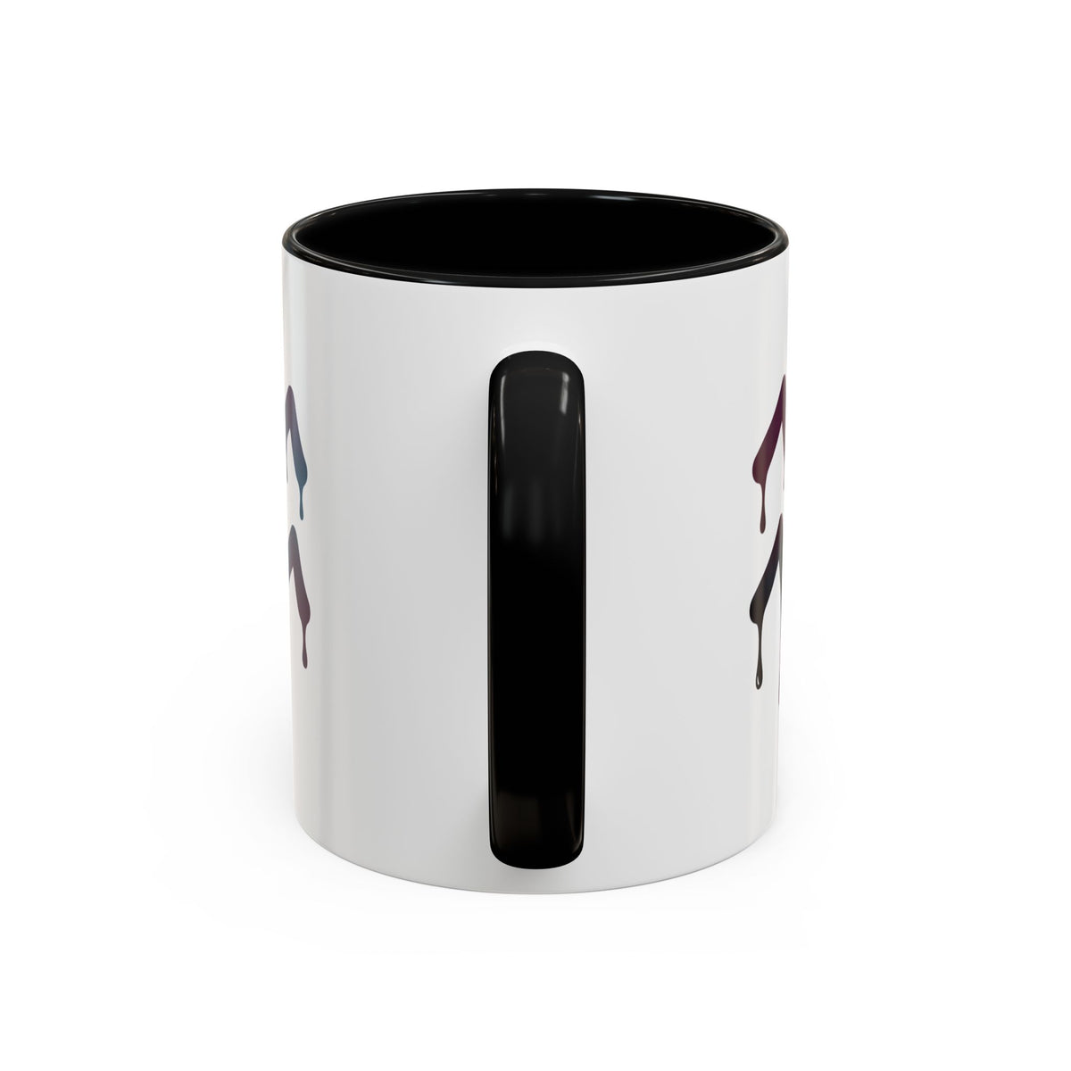 Aquarius Zodiac Dripping Rainbow Chevron Accent Coffee Mug —  Color-Accent Ceramic Mug