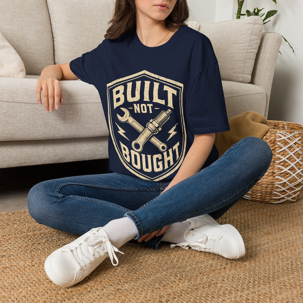 Built Not Bought T-Shirt — Vintage Mechanic Auto Repair Tee