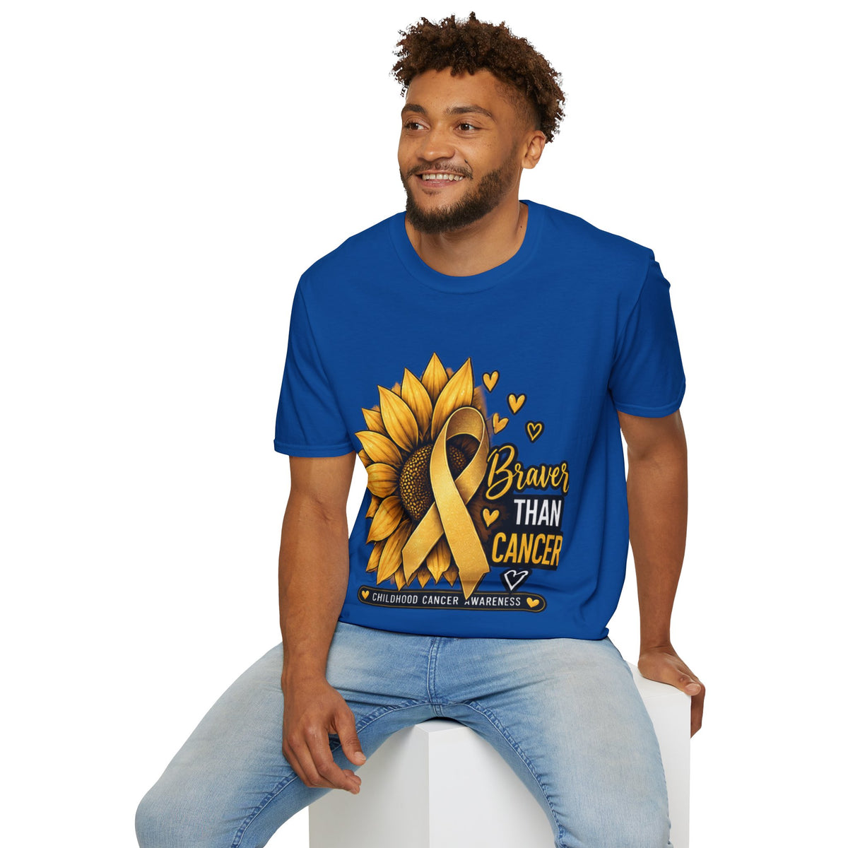 Braver Than Cancer Childhood Cancer Awareness Sunflower T-Shirt