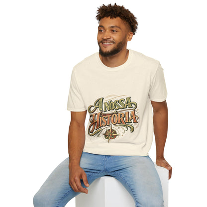 Portugal T-Shirt — "A Nossa História" Vintage Compass Graphic Tee