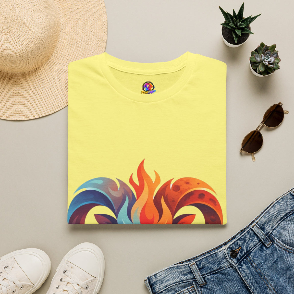 Aries Zodiac Ram Head Flame Graphic T-Shirt — Bold Aries Zodiac Tee