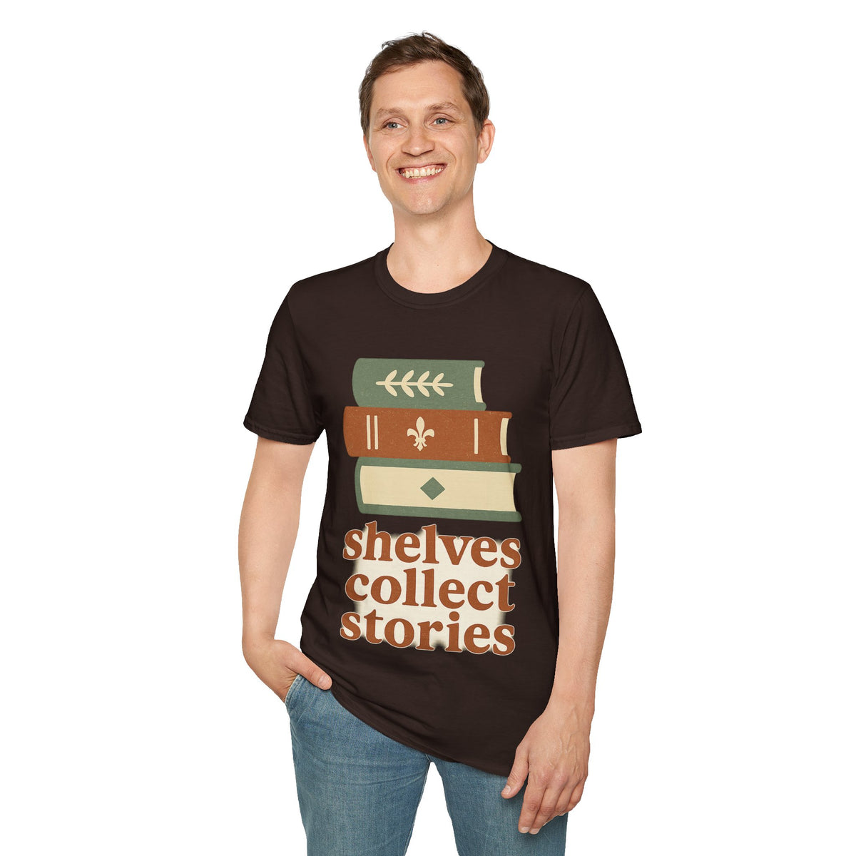 Shelves Collect Stories Cute Book Spine T-Shirt, Retro Bookworm Library Graphic Tee - Trending Now - September 2026