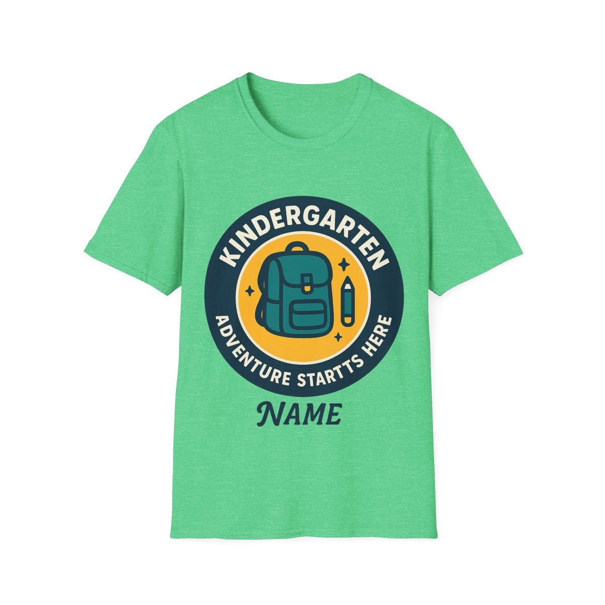 Kindergarten Teacher T‑Shirt – 'Kindergarten' Backpack Badge Design - Trending Now - August 2026