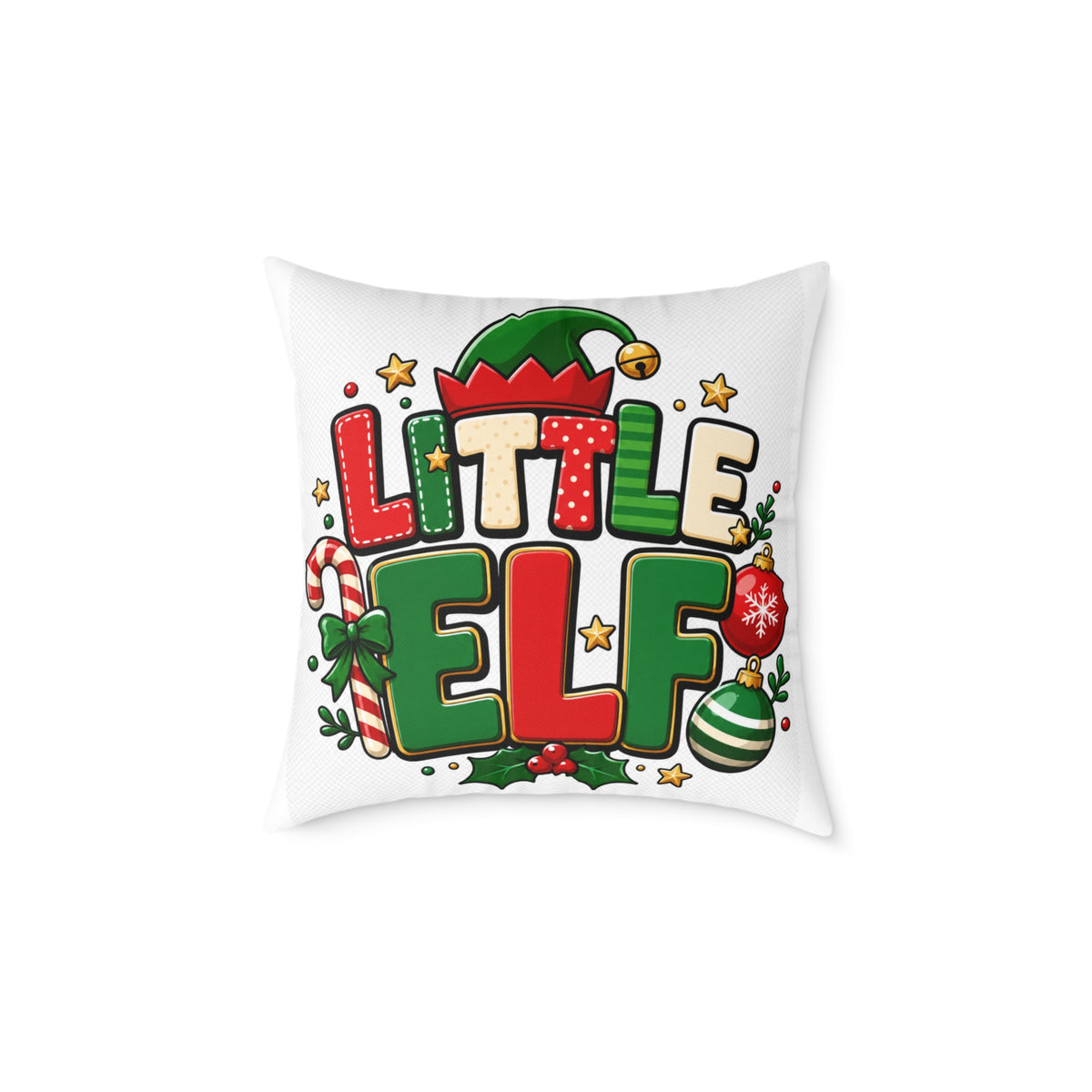 Little Elf Christmas Pillow — Festive Holiday Decorative Throw Pillow