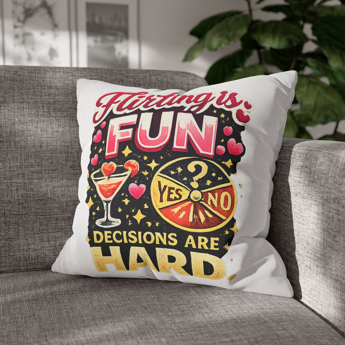 Libra Zodiac Flirting Is Fun Spun Polyester Square Pillowcase