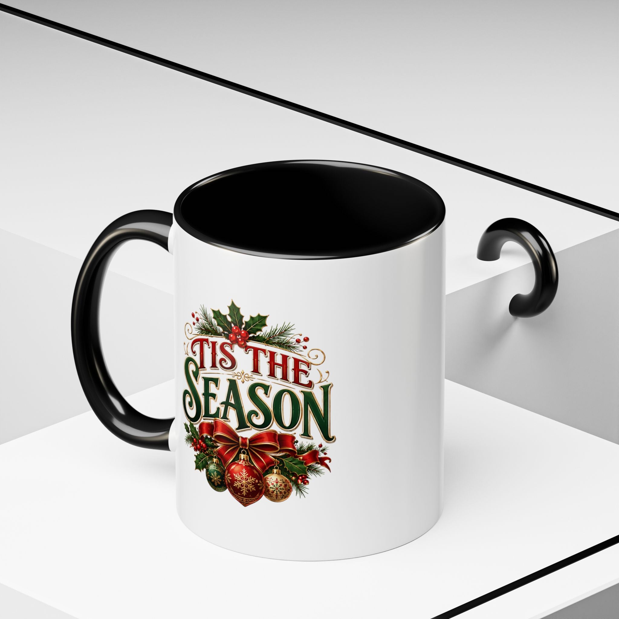 Tis The Season Accent Coffee Mug - Holiday Christmas Coffee Cup