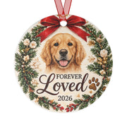 Forever Loved Christmas  2026 Goldendoodle Memorial Metal Ornament