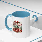 Christmas Aunt Coffee Mug — "Favorite Christmas Aunt" Accent Holiday Mug