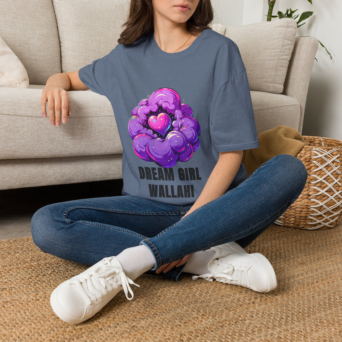 Dream Girl Wallahi T-Shirt — Cute Purple Heart Cloud Graphic Tee - Trending Now - August 2026