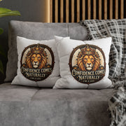 Leo Zodiac Confidence Comes Naturally Spun Polyester Square Pillowcase