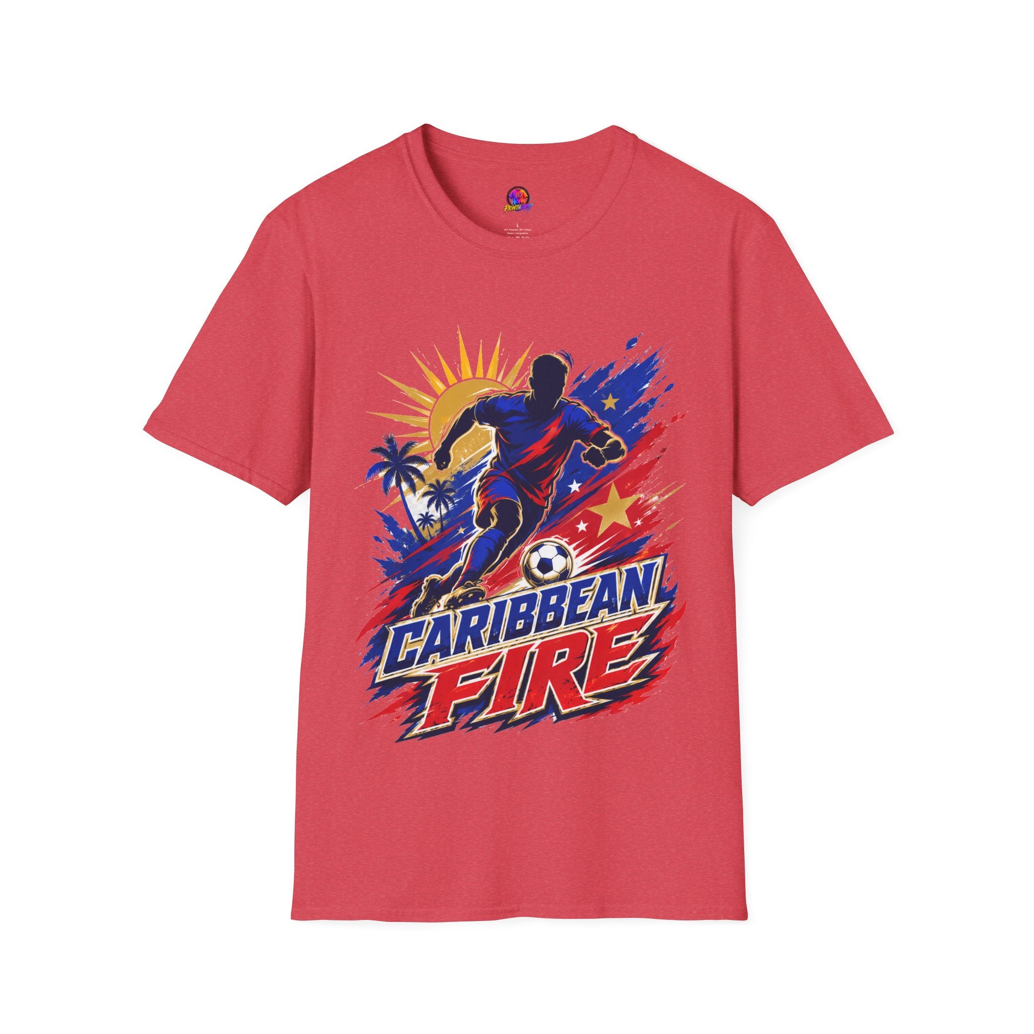 Haiti Soccer T-Shirt — Caribbean Fire Graphic Tee