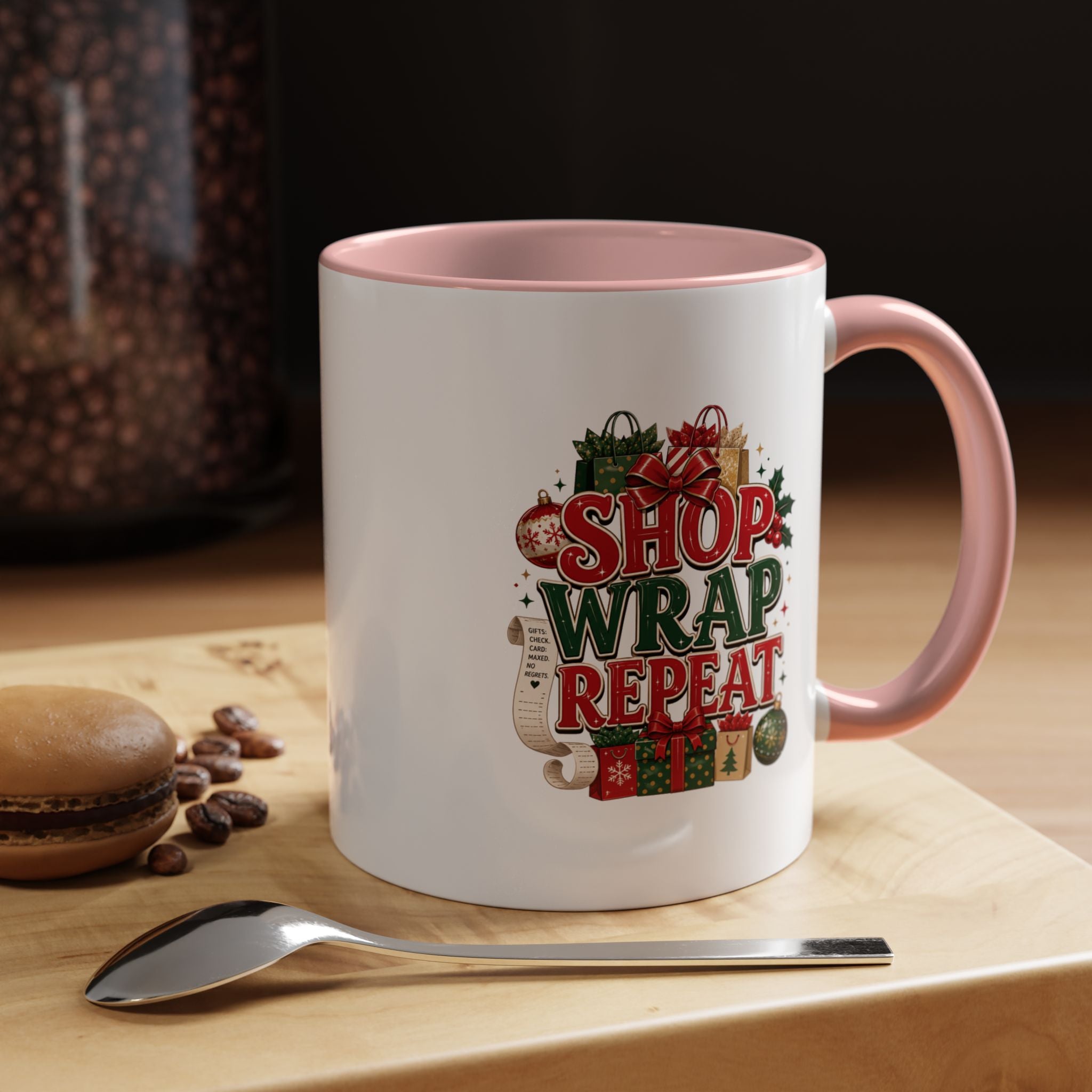 Shop Wrap Repeat Christmas Accent Coffee Mug