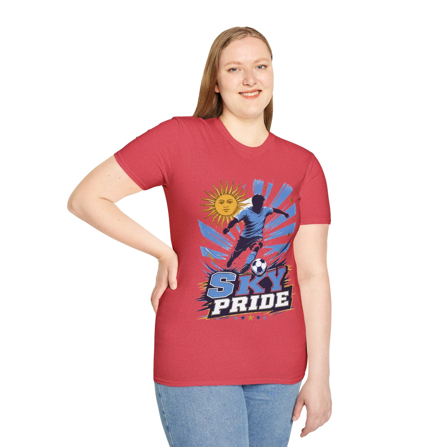 Uruguay Soccer Sky Pride T-Shirt — Argentina Sun Football Graphic Tee